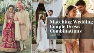 Matching Wedding Couple Dress Combination