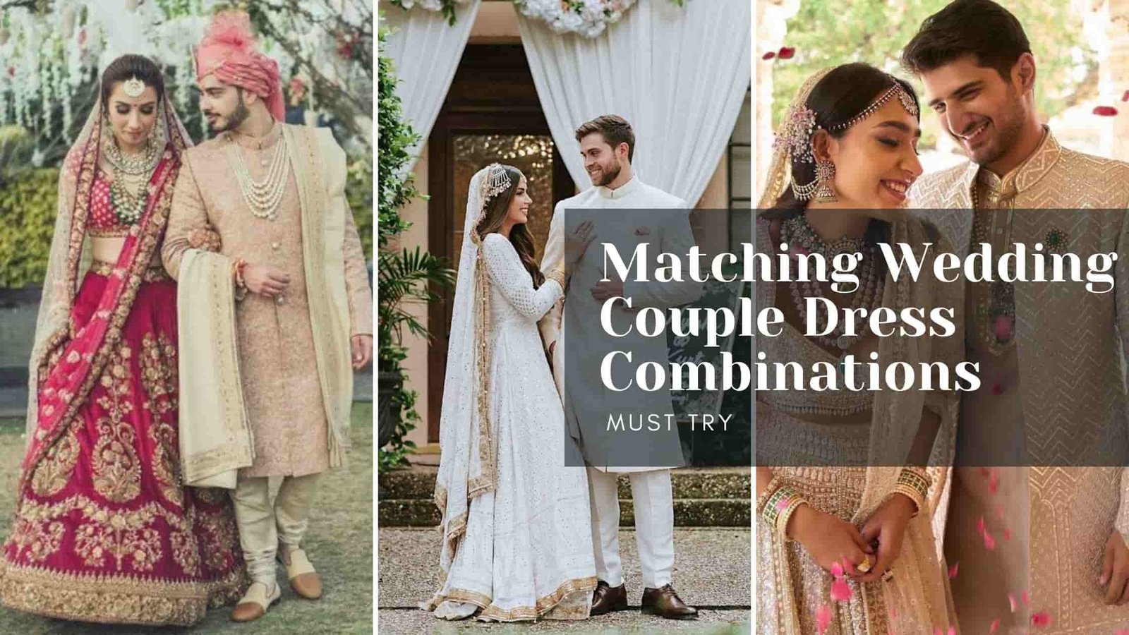 Matching Wedding Couple Dress Combination